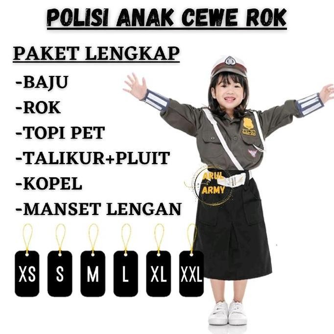 NEW  COD BAJU SERAGAM POLISI ANAK SETELAN ANAK POLISI SERAGAM TK PAUD POCIL POLISI LANTAS ANAK KOSTU