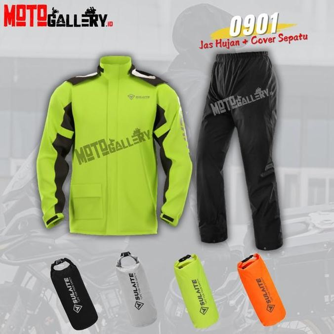 Sulaite Jas Hujan Motor Set Double Furing Waterproof 4 Musim Premium Jaket Poliester Lv4 0901