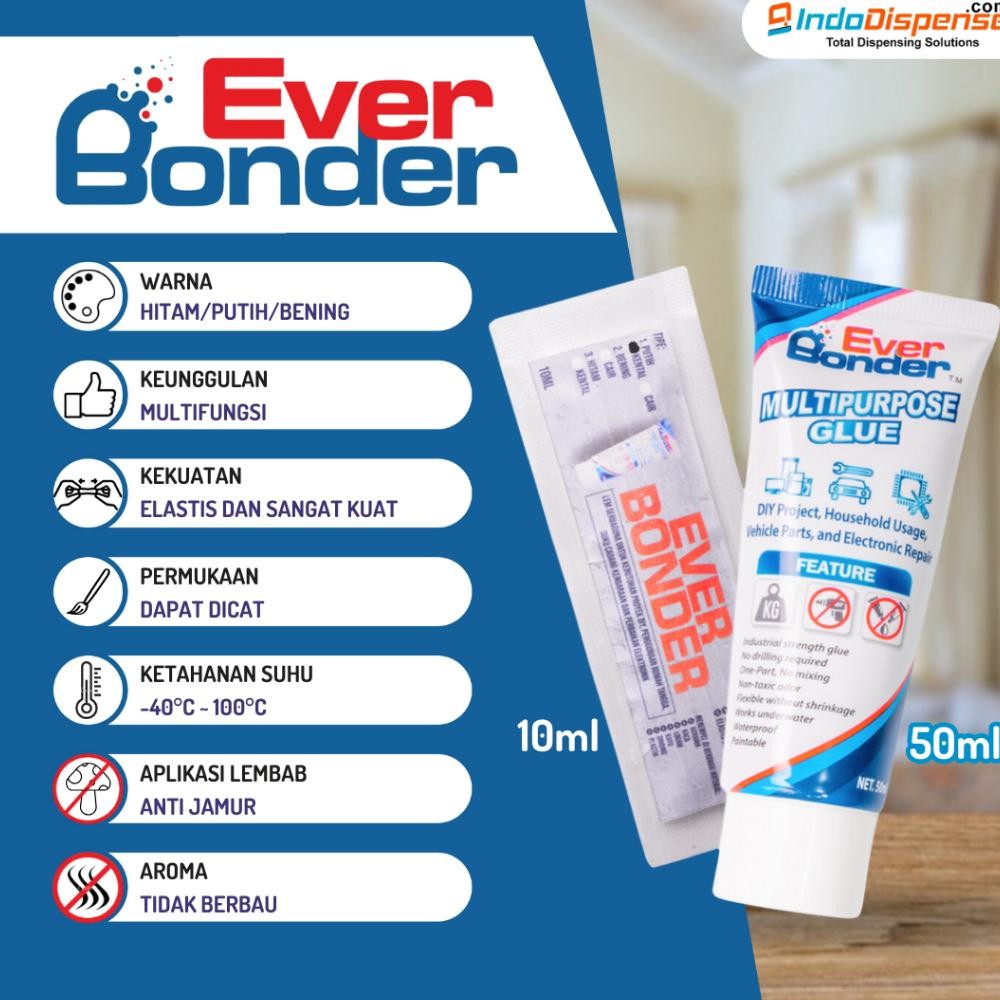 

Readyy!! EverBonder Lem Taiwan Super Kuat Multifungsi Besi Kayu Kaca 50ml