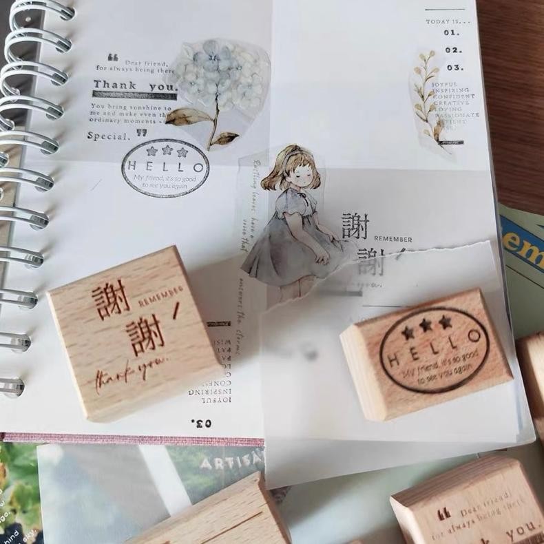 

Readyy!! Two Raccoons Thank You Goodbye Rubber Stamp