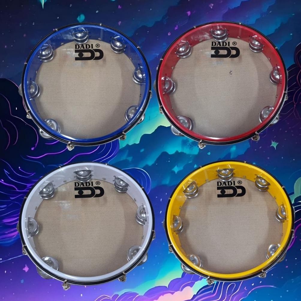 Terlaris Tamborin Dadi Kulit Bening Mt6 Fiber & Besi