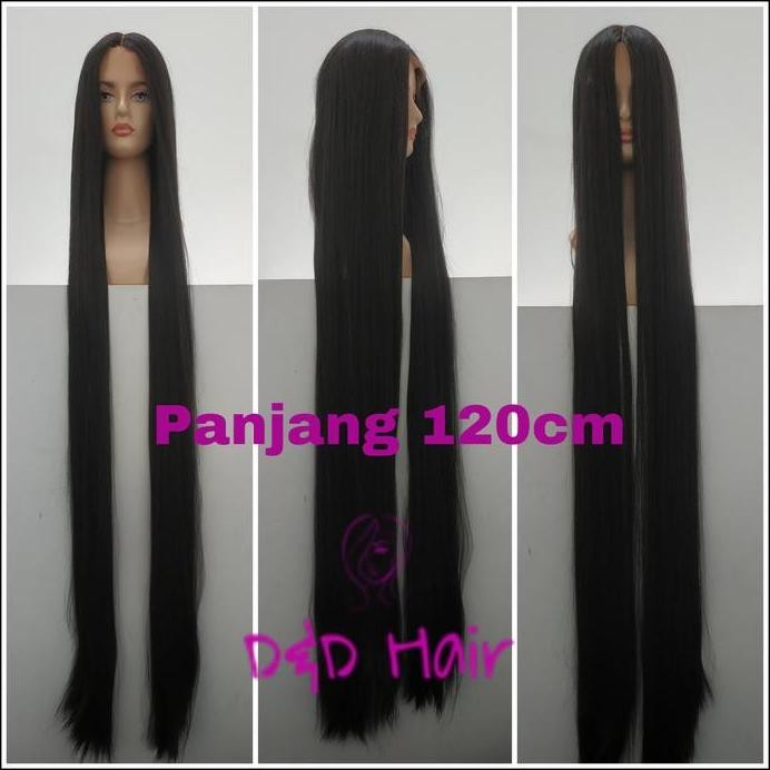 Wig Rambut - Wig Panjang 120cm - D&D15120 - Black - Wig Hantu murah