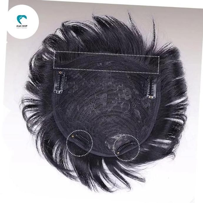 Hair Toupee Pria Rambut Asli / Toupee Pria Cowok Rambut Asli / Rambut Palsu Pria Botak Ventilasi Ala