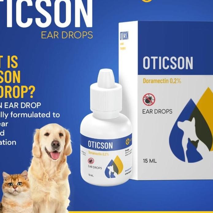 Oticson doramectin 10ml obat tetes kutu telinga kulit anjing kucing murah