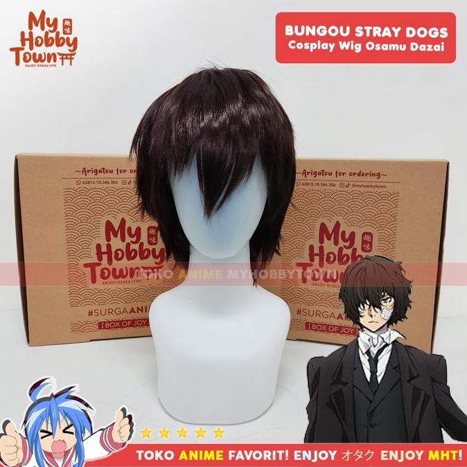 Wig Cosplay Anime Bungou Stray Dogs : Osamu Dazai Dark Brown murah