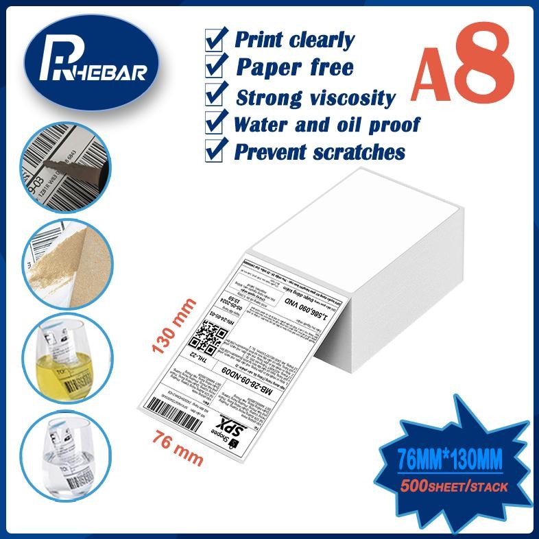 

Terlaris Label resi termal 76x130mm 100x150mm 80x60mm Stiker kode batang RHEBAR