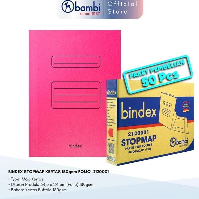 

TERLARIS - Bindex Paper Stopmap Folio Tebal 180 Gsm All Color Isi 50 Pcs Original