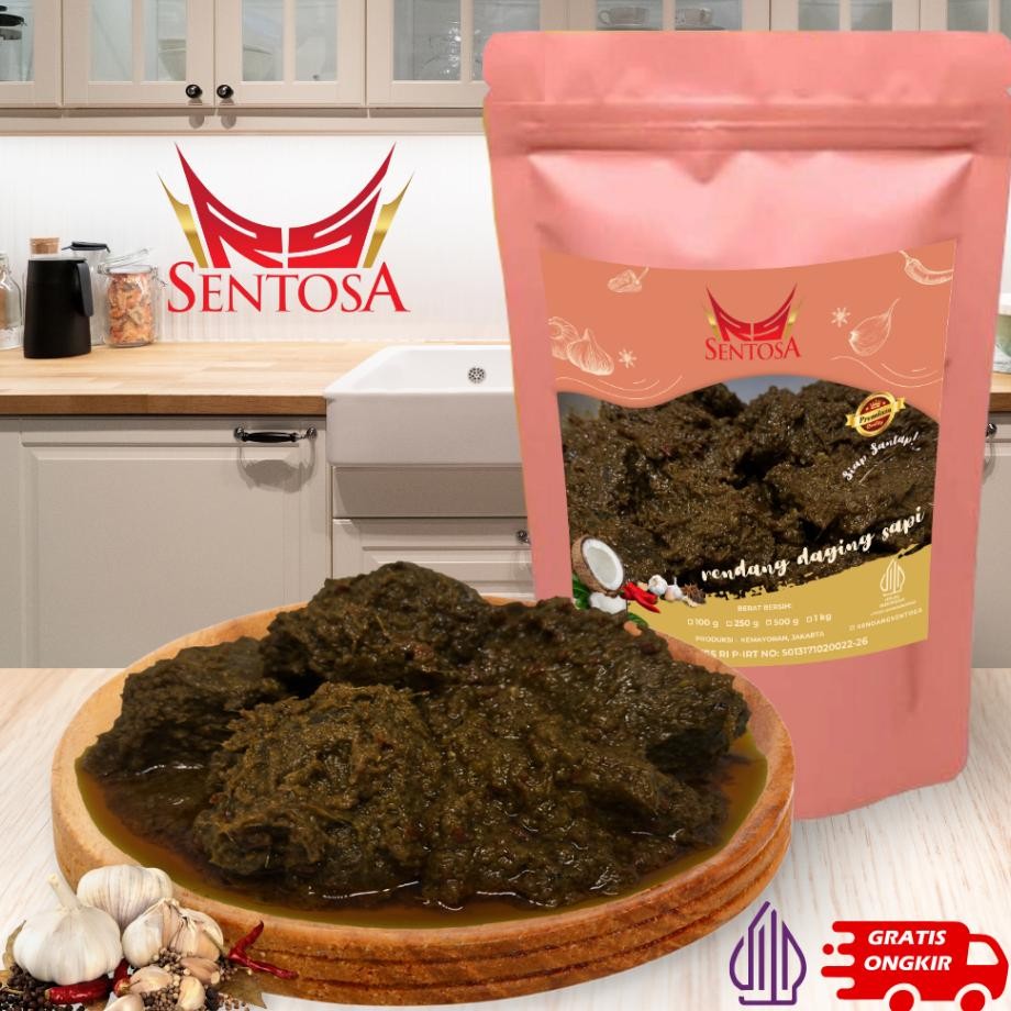 

Rendang Daging Sapi Sentosa Lauk Makanan N Siap Saji 250 Gram