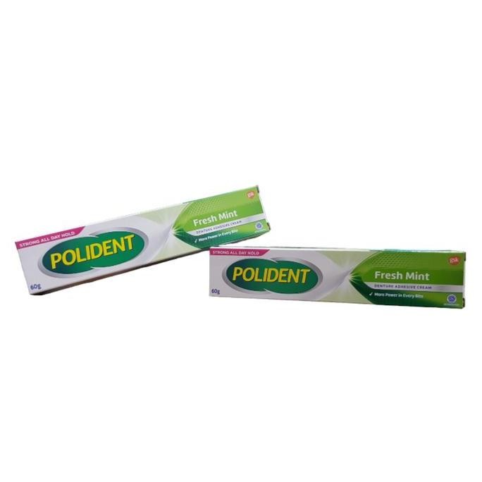 Original Polident Lem Gigi Palsu 60gr - Perekat Gigi Palsu Awet & Kuat