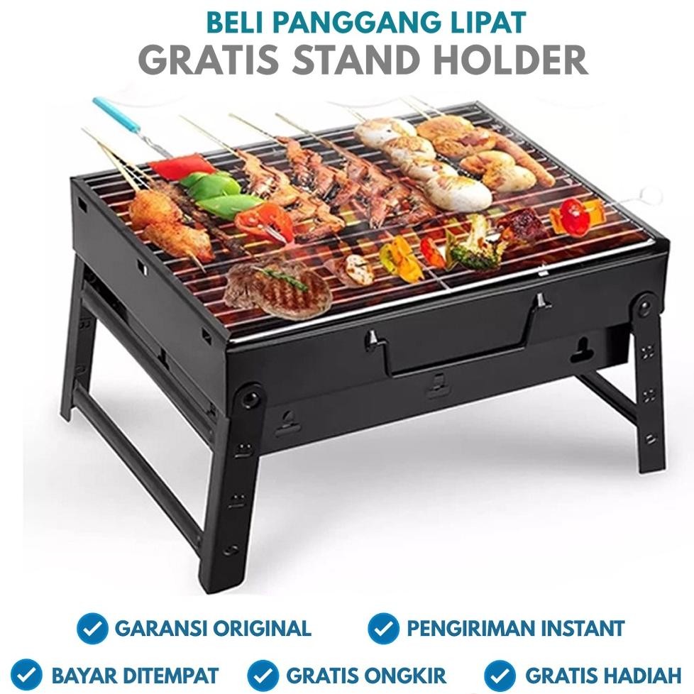 ''Terlaris" Alat Panggang Barbeque Grill Portable Pemanggang Lipat Bbq Bakar Daging Ayam Ikan Sosis 