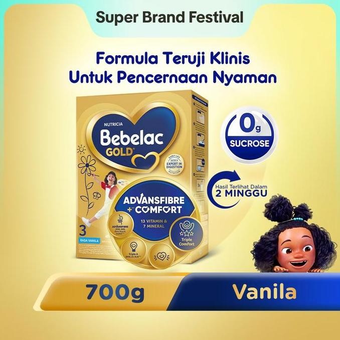 

terbaru bebelac gold 3 susu formula vanila 700gr formula teruji klinis pencernaan shopee