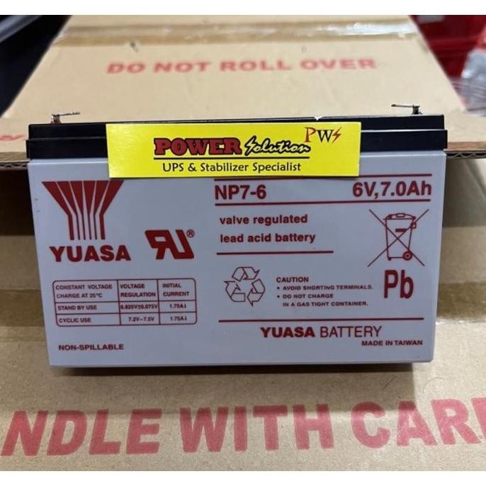 Yuasa Battery Np7-6 6V 7Ah + Digital Volt Meter