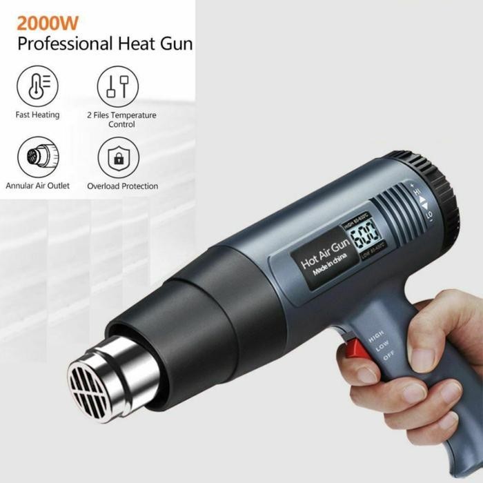 Hot Air Heat Gun Mesin Blower Alat Pemanas Udara Stiker Kaca Film Besi Original Dan Terpercaya