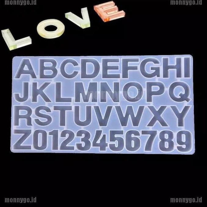 Cetakan Resin Epoxy DIY Bentuk Huruf abjad Bahan Silikon