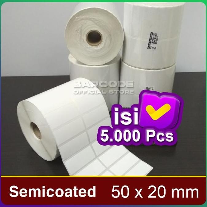 

Baru Label Printer 50X20Mm 2 Line - Stiker Bare Semicoated Core 1