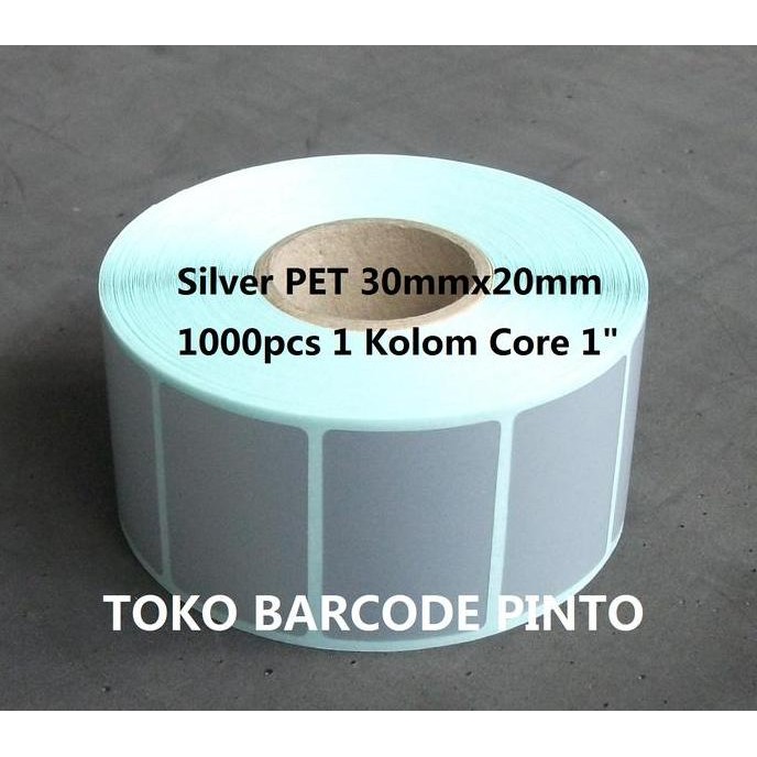

Baru Label Silver Pet Mate 30X20Mm 1 Line - Gap Core 1" Isi 1000Pcs