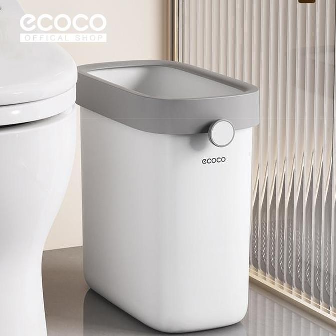 terbaru tempat sampah toilet ecoco narrow trash can - ember sempit minimalis dapur kamar mandi