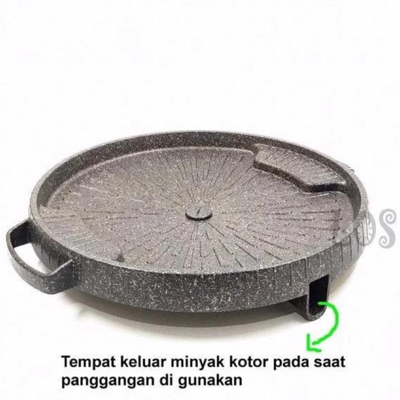 Suggo Bulgogi Grill Pan 32cm (Tanpa Kaca) Alat Panggang Korea Anti Lengket Panci Wajan