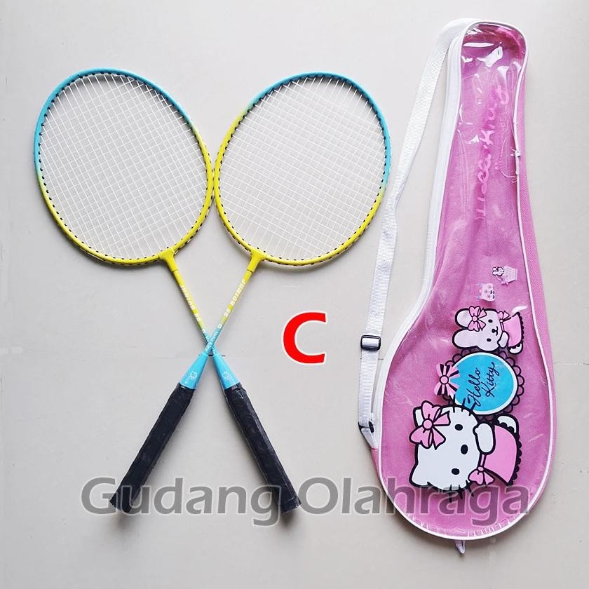 Raket Badminton Anak Isi 2 pcs / Raket Bulutangkis Anak Junior Satu Set Murah dan Bagus