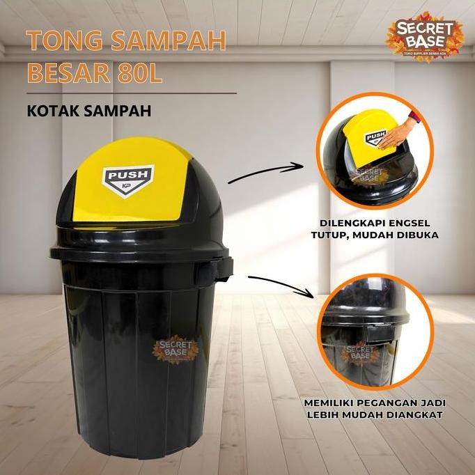 terbaru tong sampah besar 80 liter outdoor rumah kotak sampah bak serbaguna