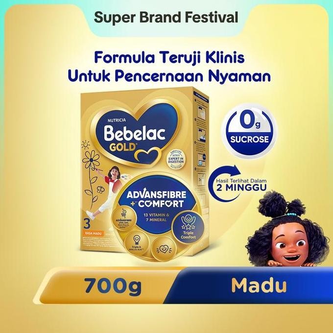 

terbaru bebelac gold 3 susu formula anak 1-3 tahun rasa madu 700gr formula pencernaan nyaman