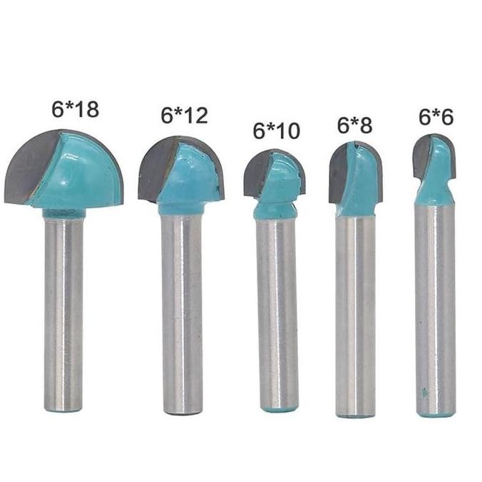 Mata router profil 5pcs Set 6mm Shank Cove Core 6mm-18mm