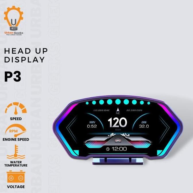 Car Head Up Display P3 Hud Obd2 Gps Speedometer Turbo