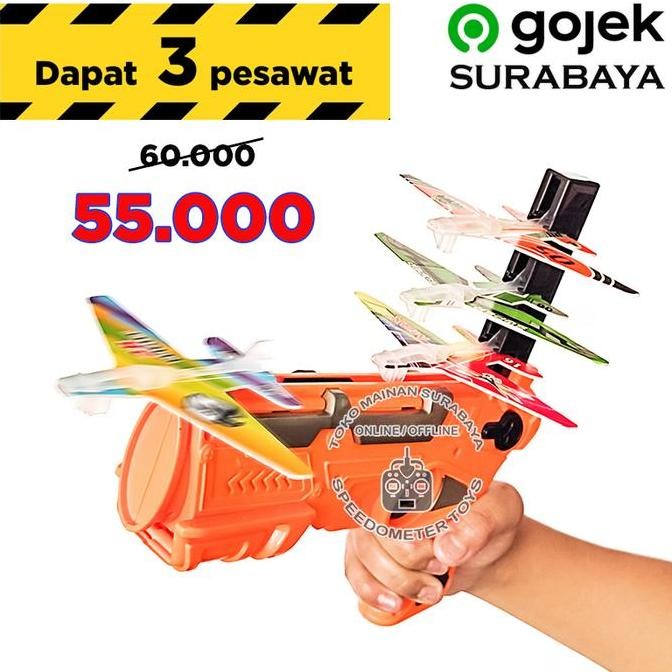 DISKON MAINAN TEMBAK AIR PESAWAT EDUKASI - WATER GUN ANAK BENTUK JET BATTLE TOYS