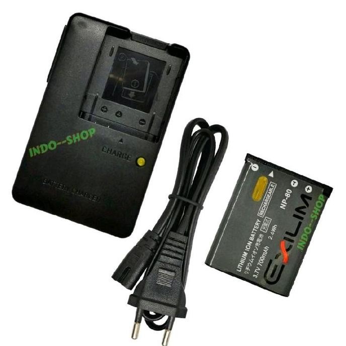 Paket 1 Set Charger For Casio Charjer Exilim EX-G1 H5 Carjing Bc-80l + Baterei Np-80 JE10 N1 Chas N1