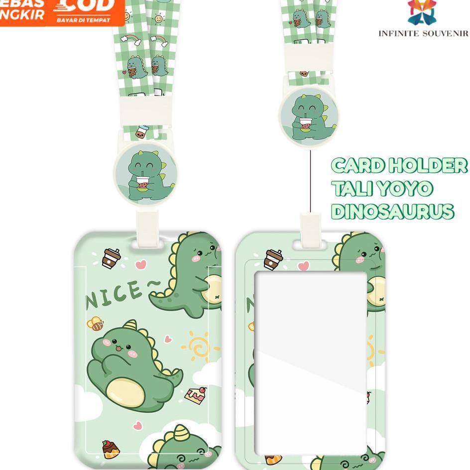 

N017 Id Card Holder Tali Yoyo Dinosaurus Nametag Yoyo Card Holder Yoyo Cat Card Holder Tali Bisa Ditarik