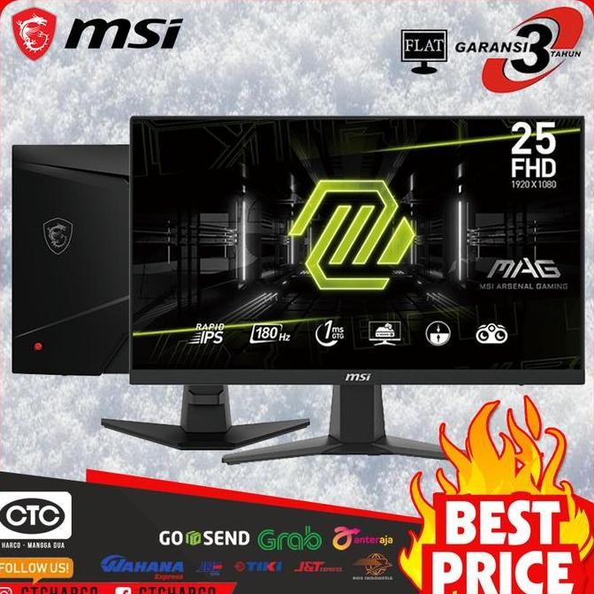 TERLARIS - MONITOR LED MSI MAG 256F FHD Rapid IPS 180Hz HDR Adaptive-Sync MAG256F