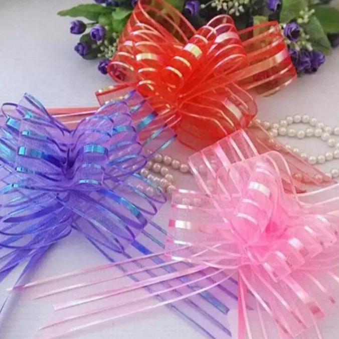 

Ready stock] Pita Tarik Organdi Besar 50 mm, Pita Buket Bunga