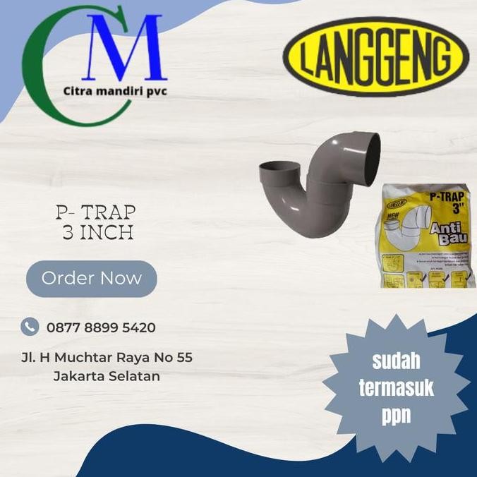 Promo Fitting Pvc Langgeng P Trap - 3 - P-Trap