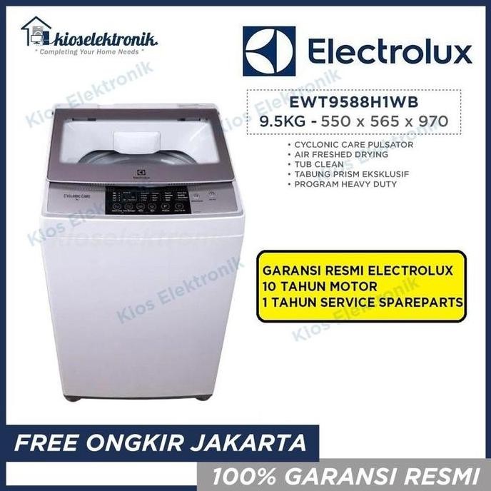 TERBARU - Electrolux EWT905WN Mesin Cuci Top Loading 9 Kg EWT 905 WN
