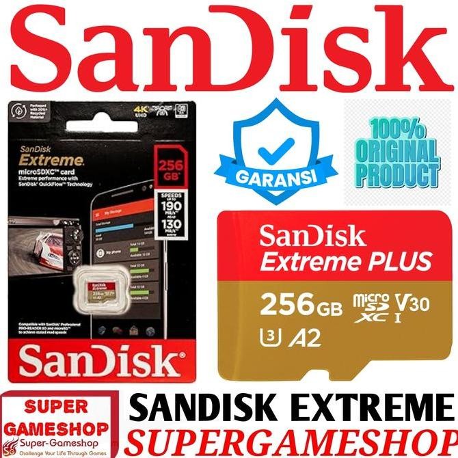 BEBAS ONGKIR - MicroSD 256GBGB - Micro SD 256GB Extreme Sandisk Original Memory Card