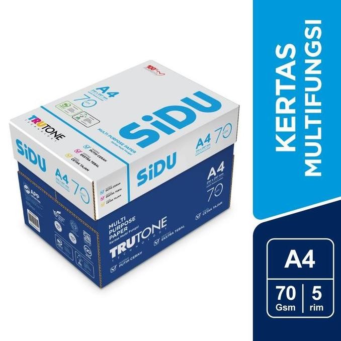 

TERBARU - SiDU Kertas Fotocopy 70 GSM A4 - 1 Boks = 5 Rim