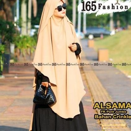 FRENCH KHIMAR PONI JUMBO CRINKLE ALSAMA SYAR'I CADAR ON POLA BY 165FASHION