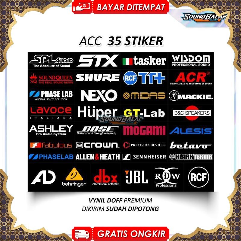 

Diskon-Gede Stiker Sound System Isi 34 / 24 Stiker Vynil Premium Anti Air | Mixer Power Speaker Ashley Spl Rcf Uj18