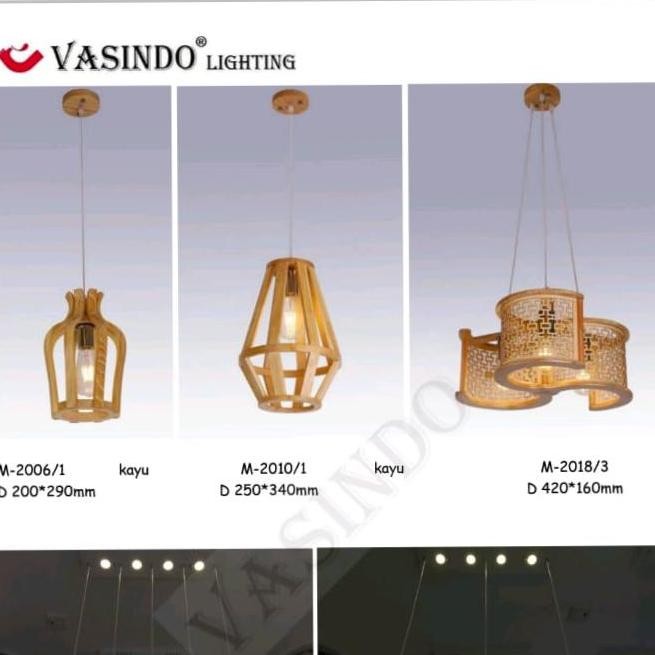 Lampu Hias Gantung Meja Makan / Teras / Gazebo Bahan Kayu