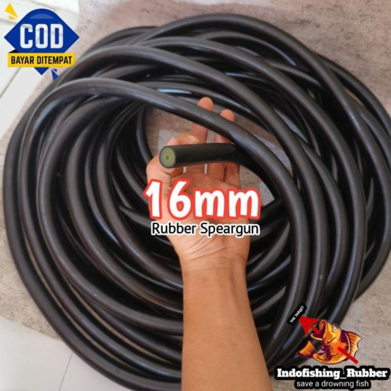 Karet Rubber Speargun 16mm diskon 3*16 Murah Khusus Panah Ikan Promo Black Dipped Nugi
