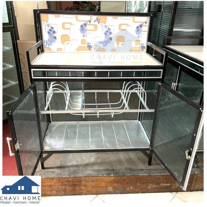 Meja Kompor Lemari Kompor Rak Kompor Rak Piring Lemari Dapur Aluminium