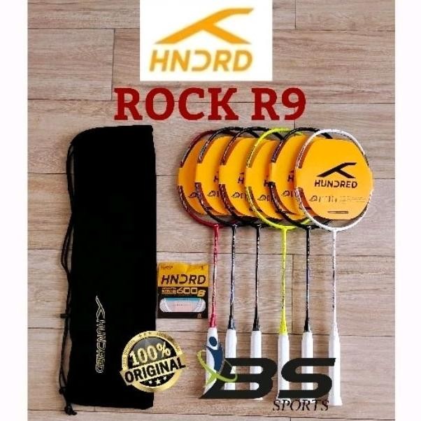 Raket Badminton HUNDRED ROCKR9 R8 HNDRD ROCK R9 R8 Original Nugi