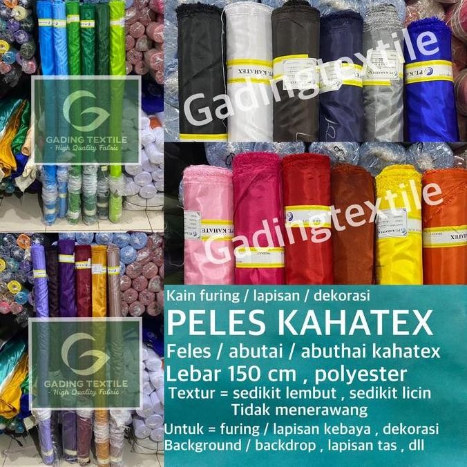 ( Per 1 Roll ) Kain Furing Peles Kahatex Abutai Abuthai Lebar 150 Cm Bahan Furing Lapisan Kebaya Bru