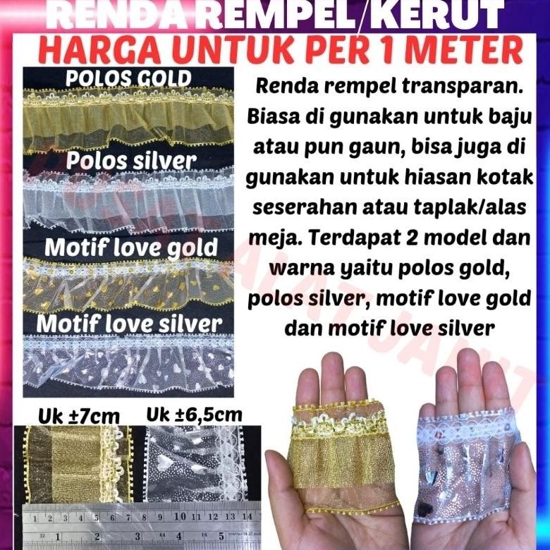 CR - Renda rempel kerut hiasan baju gaun kotak seserahan taplak alas meja tambahan aksesoris TERLARI
