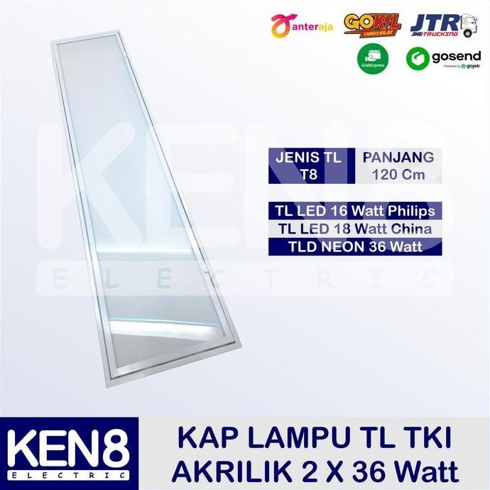 Kap Lampu Tl Tki Akrilik 2 X 36 Watt | 2 X 16 Watt | 2 X 18 Watt