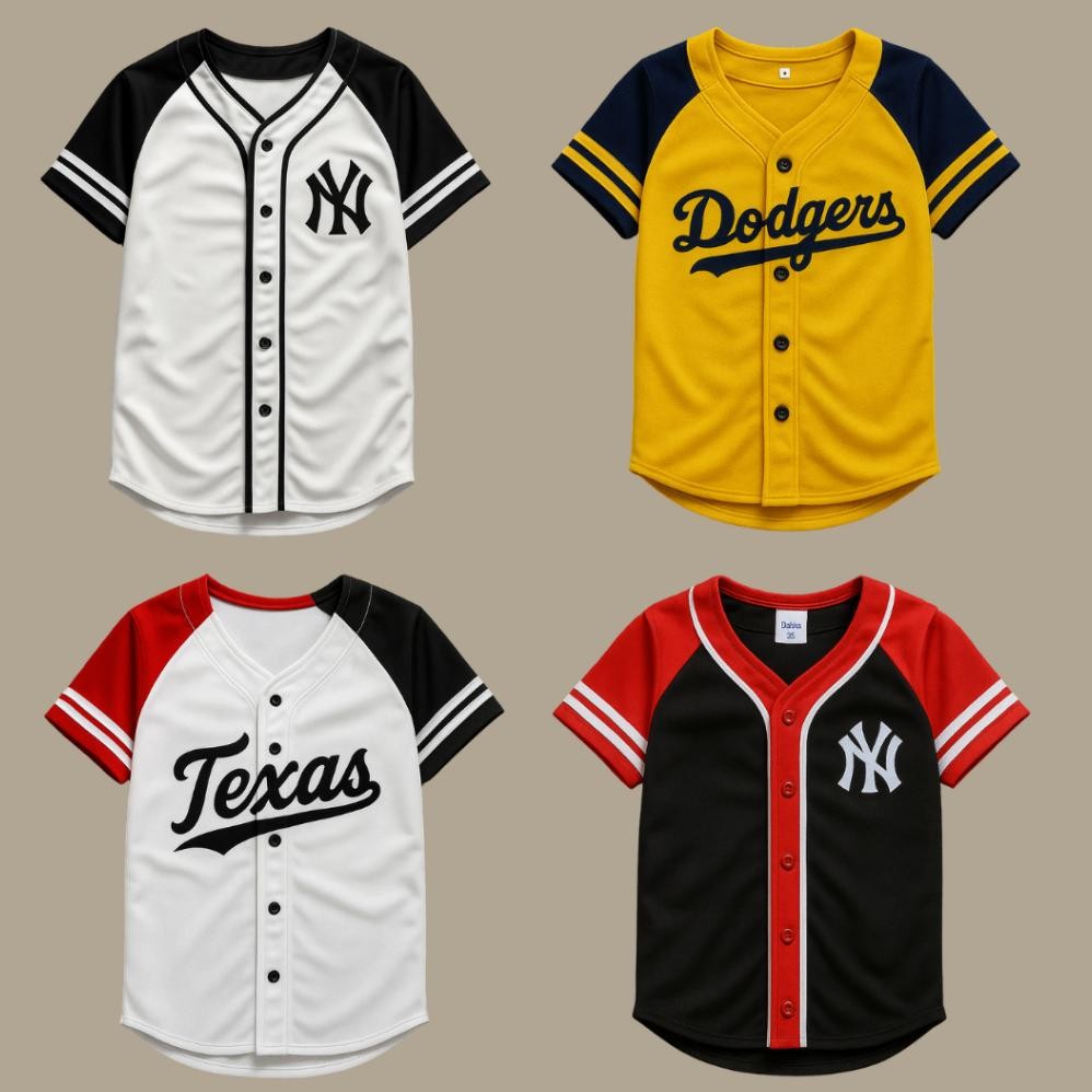 AnakMamiBabyKids Kaos Anak Laki Laki Baseball Atasan Anak Basbol Baju 2-12 Tahun Kaos Anak Jersey Ba