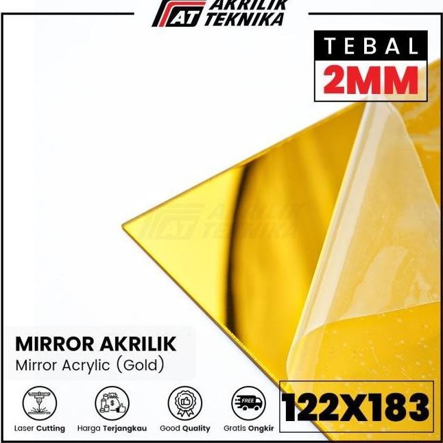 READY AKRILIK 122 X 183 EMAS / GOLD MIRROR 2MM LEMBARAN ACRYLIC