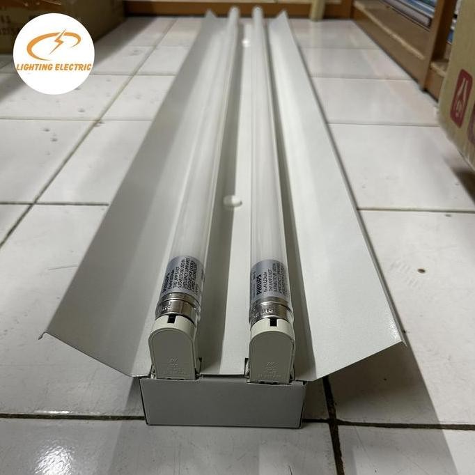 Kap Lampu Tko 2X36 Set Komplit Tl Led Philips 2X16 Watt T8 120Cm