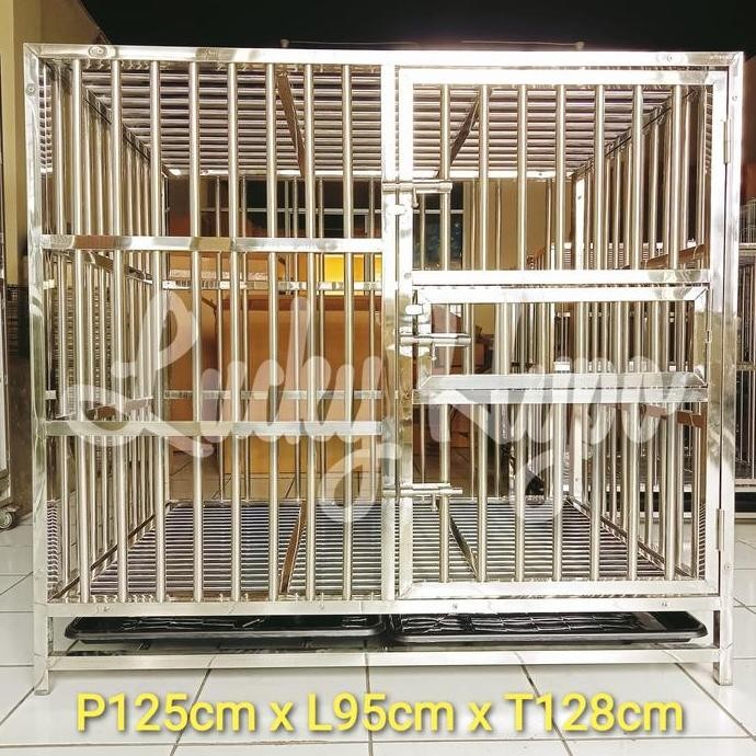 ready Kandang Anjing Stainless uk 125x95x128cm Dog Cage Anjing Besar LARGE