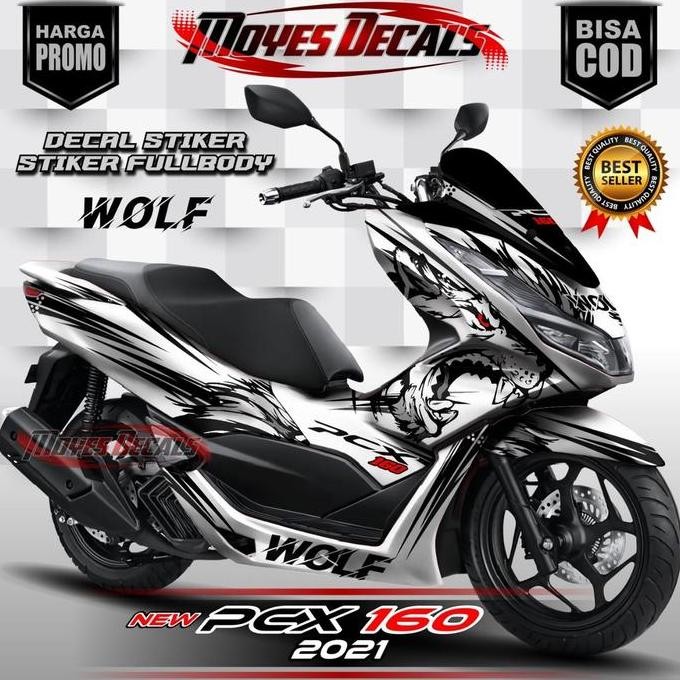 Decal Sticker New PCX 160 - Wolf White Color